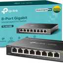 TP-Link 8 Port Gigabit Switch | Easy Smart Managed | Plug & Play | Desktop/Wall-Mount | Sturdy Metal w/ Shielded Ports | Support QoS, Vlan, IGMP and LAG (TL-SG108E)