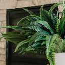 CQURE Artificial Boston Ferns for Outdoors, 42 Inch Large Fake Fern Plant with 48 Fronds, Set of 2 Realistic Artificial Fern Bushes for Indoor Outdoor Garden, Porch, Patio Decor