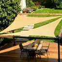 12' x 12' x 17' Right Triangle Sun Shade Sail Canopy (Sand) - UV Block for Patio and Outdoor