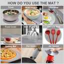 2 in 1, Aidacom Microwave Splatter Cover for Food & Silicone Microwave Mat, Mat as Bowl Holder, Trivet, Pot Holders, Drying, Baking, Utensils Rest for Kitchen Counter, Dishwasher Safe, Grey
