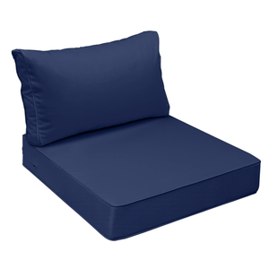 AAAAAcessories Outdoor Deep Seat Cushions, Waterproof, Fade-Resistant Patio Furniture Replacement Cushions, 24" x 24" x 5" + 24" x 13.5", Set of 2, Gray