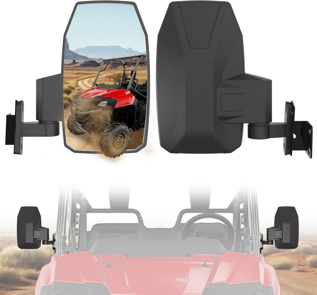 Adjustable Side Rearview Mirrors Compatible with Honda Pioneer 700-2 700-4 2014-2025 Accessories, UTV Side Mirrors High-definition Foldable Rear View Mirror with Bracket, 2PCS