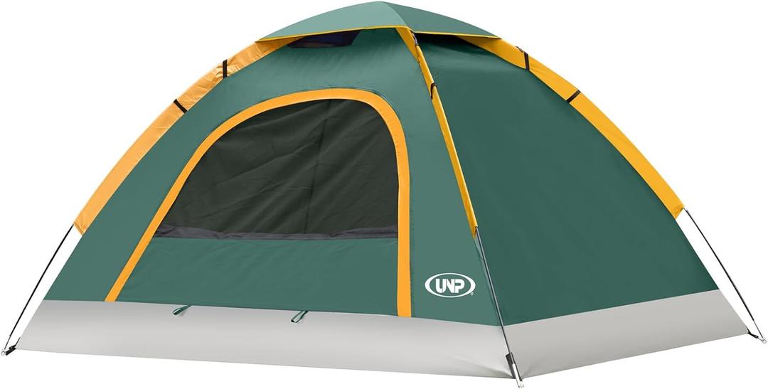 UNP Camping Tent 2/3/4/6 Person Dome Tent, Easy to Set Up for Camping, Lightweight Camping Tent, Portable Camping Tent for Outdoor and Backpacking Beaches (Dark Green)