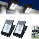 2Pcs Solar Clip Light with Motion Sensor, Portable Outdoor Waterproof Multifunctional LED Clip Lamp, Solar Security Lights for Fence, Wall, Garage, Patio Umbrella