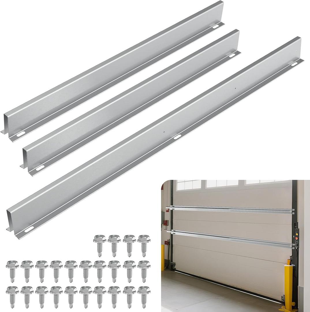 9FT Garage Door Reinforcement Strut Kit, 18-Gauge Heavy Duty Steel Support - 1.2M Extended Center Segment for Superior Strength, Anti-Sag & Noise Reduction, Fits 9ft Single Doors, Easy DIY Kit