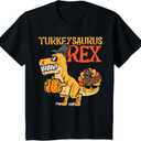 Turkeysaurus Rex Dab Turkey Dino Toddler Boys Thanksgiving T-Shirt