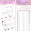 18 Pcs Hurricane Candle Holder Sleeve, H:16" D:2" Bottomless Glass Cylinder Candleholder Tall Clear Glass Cylinder Open Both Ends, Chimney Tube Cover, Open Ended Candle Shade
