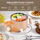 Hot Pot Electric 1.5L, Portable Ramen Non-Stick Cooker for Noodles, Soup, Oatmeal, Ramen Pot with Boil Dry Protection for Dorm, Office, Travel