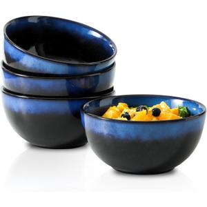 glowworm Cereal Bowls, 24 OZ Soup Bowls Set of 4, Porcelain Bowls for Kitchen, Dessert Bowls for Ice Cream, Oatmeal, Snack, Dishwasher & Microwave Safe, Gradient Blue glowworm Cereal Bowls, 24 OZ Soup Bowls Set of 4, Porcelain Bowls for Kitchen, Dessert Bowls for Ice Cream, Oatmeal, Snack, Dishwasher & Microwave Safe, Gradient Blue