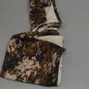 Zealax Vintage Floral Pillow Covers 18x18 Set of 2, Chenille Square Decorative Throw Pillow Covers Boho Farmhouse Accents Soft Couch Pillow Cases for Living Room Bedroom, Coffee Brown