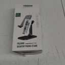 OCYCLONE Phone Stand, Adjustable Height and Angle Foldable Cell Phone Stand Holder for Desk, Taller iPhone Stand Compatible with 4.7"-13" Smartphones iPad Tablet, Black