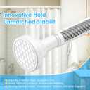 AIZESI Shower Rod Tension 42-98 Inch, Shower Rods For Bathroom Adjustable No Drillimg Tension Shower Curtain Rod Anti-Rust Shower Curtain Rods Long Shower Rod, White 