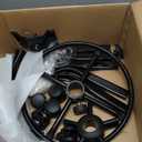 Brick Attic Drafting Chair with Backrest  Adjustable Foot Rest Rolling Stool with Wheels, PU Leather Swivel Stool for Office Spa Studio Lab Counter Salon Home Work Bar Kitchen Shop(Black)