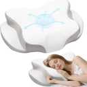 Cervical Neck Pillow, Ergonomic Contour Pillows for Neck and Shoulder Pain Relief, Orthopedic Memory Foam Pillows for Side Back Stomach Sleepers with Cool Pillowcase