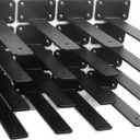 16 Pack - 8 inch Black Hidden L Shelf Bracket (1/5 Inch Thicked) Iron Floating Shelf Brackets Rustic Industrial Metal Brackets for Shelf Support