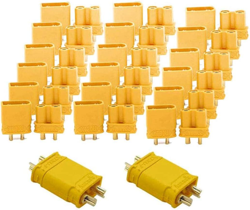20 Pairs Amass XT30U (XT30 Upgrade) Male Female Bullet Connectors Power Plugs for RC Lipo Battery
