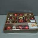 SHareconn 80pcs Christmas Balls Ornaments Set, Contemporary Light Luxury Gift Set, Shatterproof Plastic Decor for Xmas Tree Holiday Wedding Party Decorations with Hanging Strings,Red and Gold