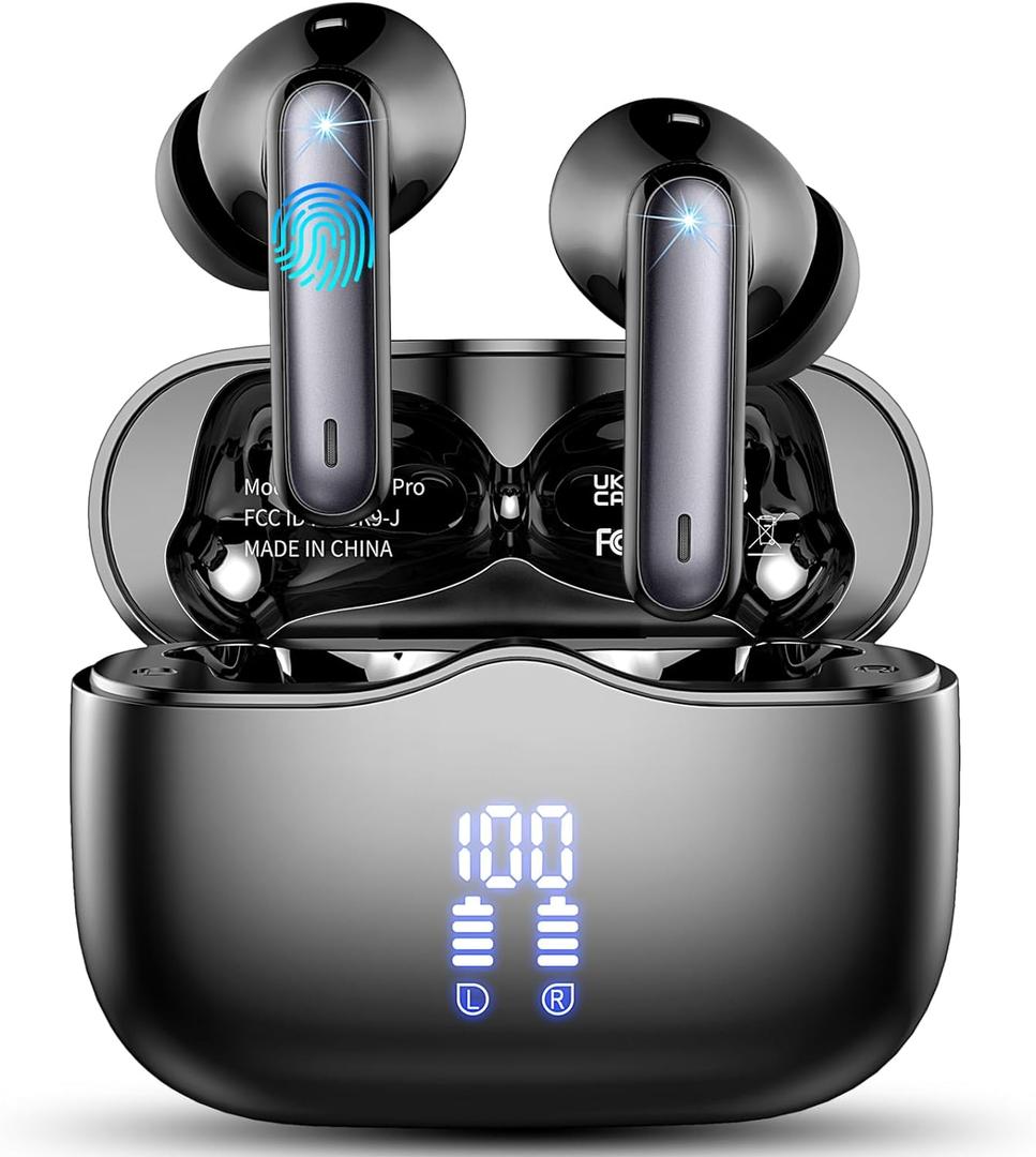 Wireless Earbuds, Bluetooth 5.3 Headphones in Ear with HiFi Stereo Deep Bass, 4 ENC Noise Cancelling Mic Wireless Earphones 40H Playtime, USB-C