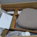 Modern Solid Wood Dining Chairs Set of 2 with Curved Back, Ergonomic Upholstered Seat, Natural Wood Legs with Adjustable Anti-Slip Foot Pad (A-Walnut, Set of 2)