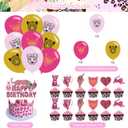 Cheetah Print Birthday Decorations, Cheetah Girl Happy Birthday Decorations Backdrop Banner Cake Topper, Cheetah Print Balloons Leopard for Safari Jungle Animal Cheetah Supplies