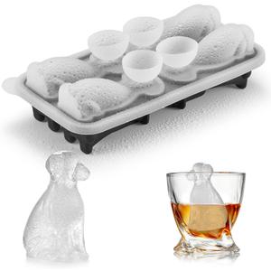Golden Retriever Dog Ice Cube Mold, 4 Hole Fun Shapes Large Golden Retriever Dog Ice Cube Tray for Whiskey,Cocktail,Bourbon, Cute Novelty Golden Retriever Gifts for Women, BPA Free