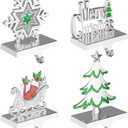 Homyplaza Christmas Stocking Holders for Mantle Weighted Metal Stocking Hangers Hooks for Fireplace Christmas Decorations (Set of 4)