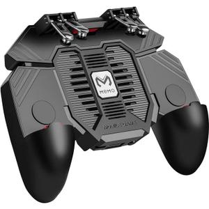DELAM Mobile Game Controller for iPhone & Android, Pubg Mobile Controller with Cooling Fan, Phone Triggers for Gaming, Gaming Grip Joystick Gamepad Shoot Aim Keys for 4.7-6.5" Phone