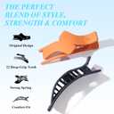 2 x Medium Flat Hair Clips for Women, French Flat Claw Clips for Thin Thick Hair, Duckbill Hairclips for Driving, Doing Yoga, Strong Hold and Non Slip-Orange, Light Blue, Dark Blue, Grey, 4 Count