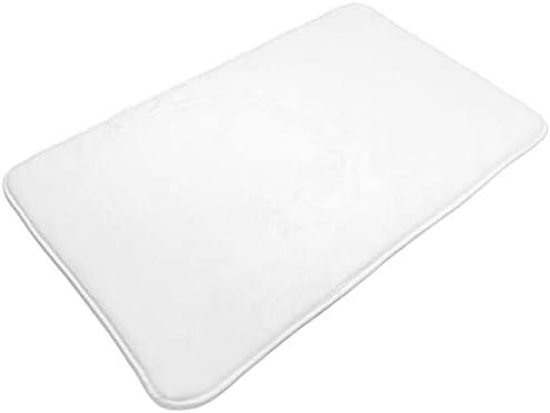 Soft Bath Mat, Machine Washable Bathroom Rug, Non-Slip, Super Absorbent, 24 x 16 inches, White