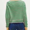 Saodimallsu Womens Striped Cardigan Sweaters Button Down Lightweight Color Block Crewneck Long Sleeve Knit Fall Cardigan