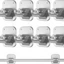 8 PCS Apartment Dorm Decor Curtain Rods No Drilling Brackets,No Drilling Holder Renter Friendly Adhesive Curtains Hooks for Hanging Drapes Rv Over Blinds Dorm Kitchen Bedroom Home Bathroom