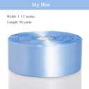 2 x 1 1/2 Inch Sky Blue Solid Satin Ribbon, 50 Yards Craft Fabric Ribbon for Gift Wrapping Floral Bouquets Wedding Party Decoration