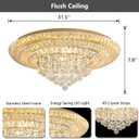 HAIXIANG Modern Chandelier Glam Ceiling Light with Bulbs Living Room LED Dimmable Chandelier for Dining Room Bedroom Ceiling Lighting Fixture 32 Inches Gold Light