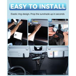 Windshield Sun Shade for 2008-2015 2016 Ford Super Duty F250 F350 F450 F550 Foldable Sunshade Front Windshield Cover for F350 Window Sun Visor Protector for UV Ray Sun Heat Protection Car Accessories