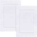 Utopia Towels Cotton Banded Rug, Bath Mats, Not a Bathroom Rug, 21 by 34 Inches, 100% Ring Spun Cotton, Highly Absorbent Shower Bathroom Floor Mat, White, 2 Pack