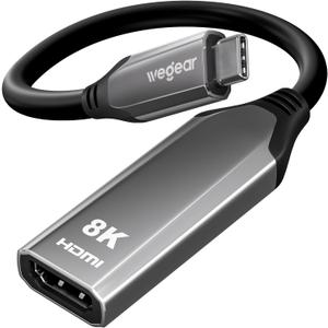 USB C to HDMI Adapter 8K@60Hz, Type C to HDMI Converter 4K@144Hz [Thunderbolt 3/4 Compatible] - Supports 48Gbps, HDR10, Dolby Vision, Adapter for iPhone 16/15, S23, Laptops, Tablets