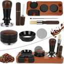 8 PCS Espresso Accessories Kit, 51mm Espresso Tamper Kit Coffee Tamper Set with Coffee Distributor, Espresso Tamping Station, Espresso WDT Stirrer, Puck Screen,Dosing Funnel