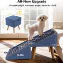 Dog ramp for Small Dogs, 2-in-1 Pet Steps & Ottoman - Foldable Dog ramp for Couch, Non-Slip Wooden Pet ramp for Puppy Senior Injured Dogs (Blue, XL(17.13H))
