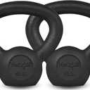 Yes4All Cast Iron Kettlebell, Strength Training Kettlebells 5-80 Lb (5,10,15,20,25,30,35,40,45,50,60,70,80 Lb) for Full Body Workout, Push up, Strength Training - Single & Kettlebell Set of 2 for Men