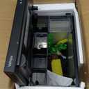 Fish Tank, 2.2 Gallon Glass Aquarium, Small Fish Aquarium Kits with Smart Humidifier, Auto Feeder, Silent Water Pump, Temperature Display & 7-Color Lighting, for Office & Home - Black