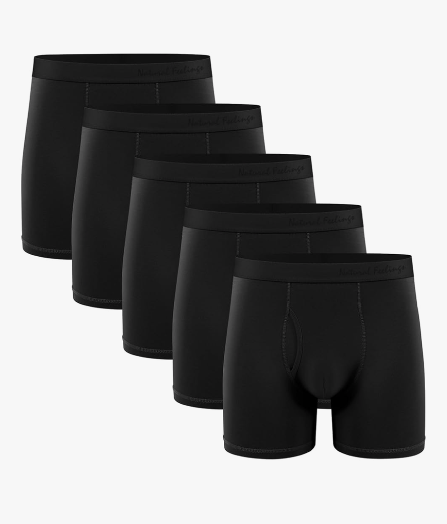 Natural Feelings Boxer Briefs Mens Underwear Men Pack Soft Cotton Open Fly Underwear L
