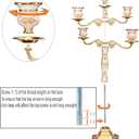RosyLine Metal Candelabra 17" Height, Candle Holder with 5 Arms,Antique Bronze Furnish Candle Holder, Centerpiece for Home Decro,Wedding Event, Party,1 Pack (Golden)