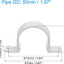 uxcell 100Pcs PVC Pipe Straps, 50mm(2") Plastic Conduit Strap 2 Holes PVC Pipe Mounting Bracket for PVC Pipe Conduit and Cables, White