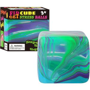 Fidget Toys Squishy Stress Cube, Stress Balls for Kids Adults Squishies Stress Relief, Ice Squishy Cube Sugar Balls, Sensory Toys for Kids with Autism, Fidgets for Classroom Prize Toys (Green)