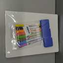 Set of 12 Small White Board Dry Erase Boards Classroom Pack 9" x12 Double Sided Personal Whiteboards for Teachers Lapboards Mini Whiteboard Erasers Incl and Colors Pens