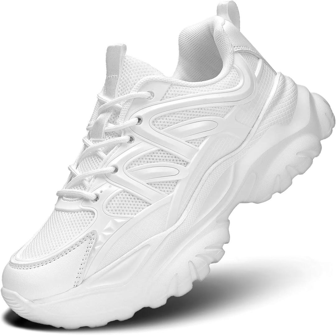 Women's Road Running Shoes Non Slip Ladies Walking Fashion Athletic Chunky Sneakers Work Gym Comfort Lightweight Mesh Soft Sole, Size 7