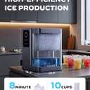 Silonn Nugget Ice Maker Countertop with App & Voice Control, 40 lbs/24H Pebble Ice Machine, 3L Water Tank, Self Cleaning Sonic Ice Maker, Soft Chewable Ice for Home, Kitchen, Party