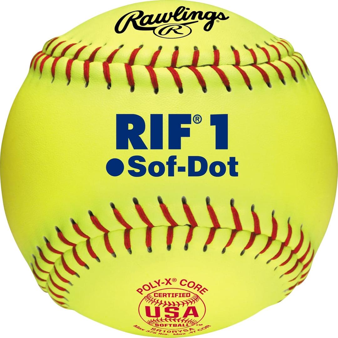 Rawlings | RIF Soft-Dot ASA Fastpitch Softball | SR10RYSA | 10" - Youth | 12 Count