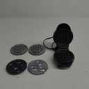 Mini Waffles Maker with 6 Removable Plates, 3 in 1 Small Waffle Maker Mini- Waffle, Heart Waffle, Donut, 4.5" Non Stick Waffle Iron for Kids and Families, Black