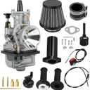 HIAORS PWK 24mm Carburetor Carb Throttle Assembly Jet for Predator 212 196cc 200cc 224cc 6.5HP Engine Coleman CT200U BT200X Mini Bike CT200U-EX Baja Warrior MB200 KT196 Go Kart Race Parts (Black)